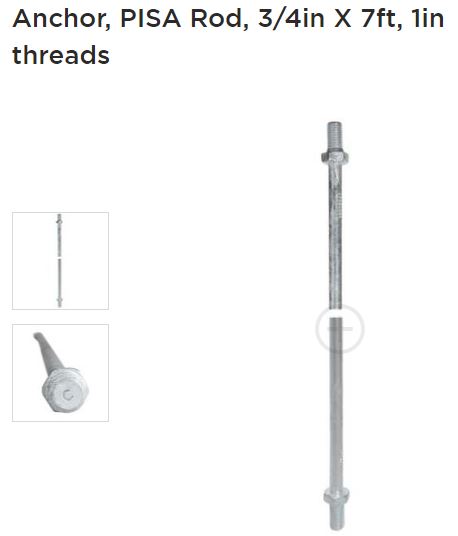 PISA Rod 3/4x7ft 1in thrd